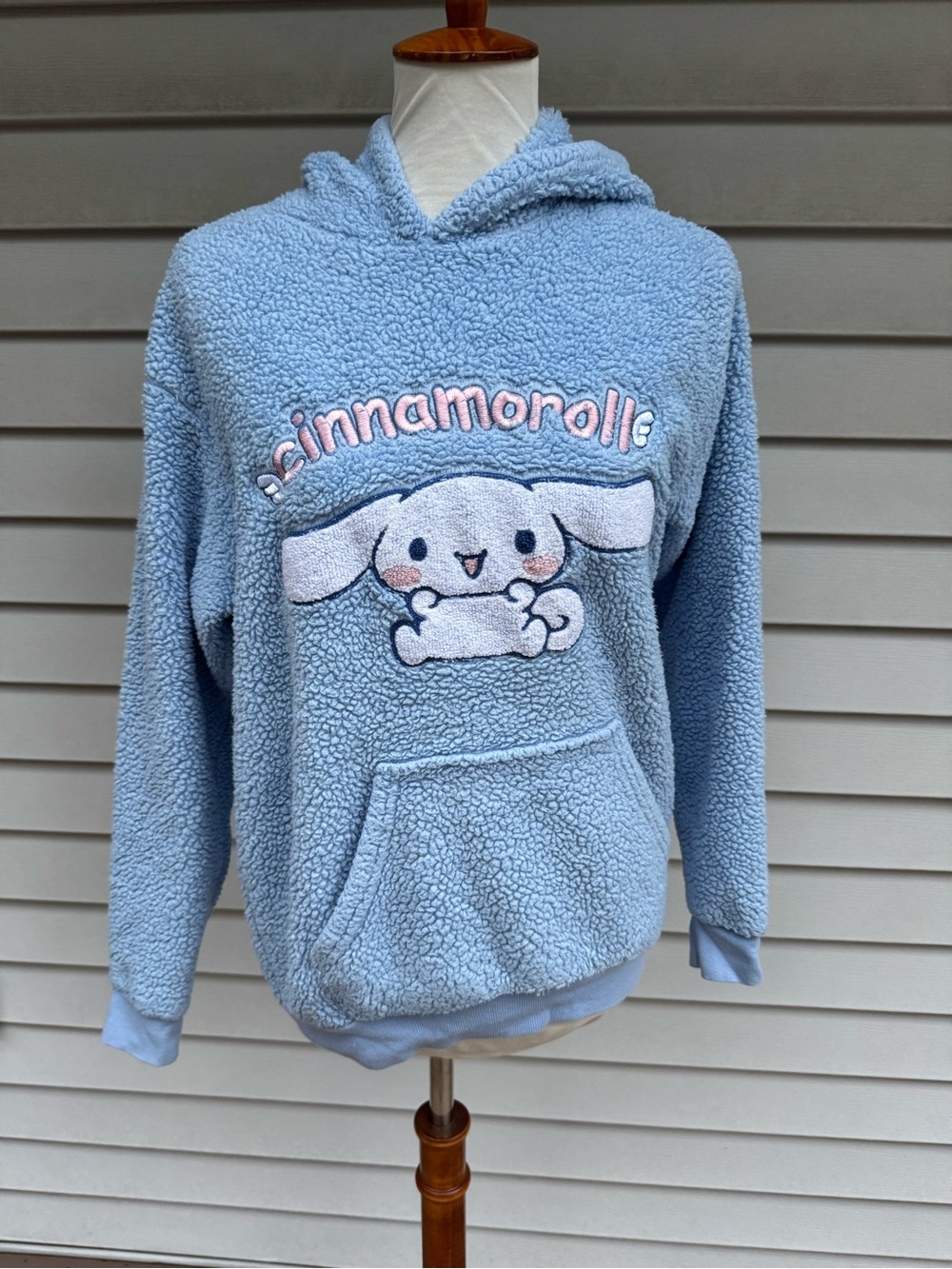 Sanrio Cinnamoroll Plush Hooded Pullover Sweatshirt - Light Blue